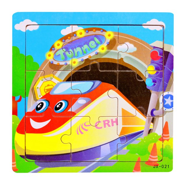 C 9-Piece Transportation Wooden Puzzle For Kids, Educational Jigsaw Learning Toy, Preschool Brain Teaser Game