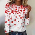 thumbnail image 1 of T-shirts de Saint-Valentin pour Femmes, Chandail en Molleton à Col Rond avec Cœur d'Amour, Chandail Mignon Gnome, Hauts, Tenues, Vêtements, Mode pour Dames, Col Rond, Manches Longues, T-Shirt Imprimé Saint-Valentin, 1 of 4