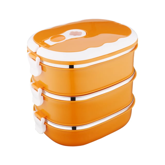 pstuiky Lunch Boîte à pour Enfants, Boîte à Lunch Rectangulaire à 3 Couches 2700 ml en Acier Inoxydable, Boîte à Lunch, Boîte de Rangement pour Aliments, Boîte à Lunch pour Enfants, Boîtes à Lunch pour Aliments Chauds pour Hommes, Sac à Lunch Économies d'Été