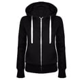 thumbnail image 1 of TIMIFIS Chandail à Capuchon à Manches Longues pour Femmes, Veste de Survêtement Zippée avec Poches - Noir - Lfall s, 1 of 2