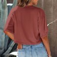 thumbnail image 4 of Plebaso Womens Cropped T-Shirts Short Sleeve Round Neck Tshirts Solid Color Casual Loose Basic Tops Tees, 4 of 6