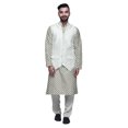 thumbnail image 1 of Atasi Cotton Mens Kurta Pajama With Jacket Indian Mandarin Ethnic Wear Set, 1 of 5