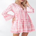 thumbnail image 3 of Robe Courte d'Été à Fleurs pour Femmes Boho Fluide Robes Courtes à Manches Longues Robe de Cocktail, 3 of 7