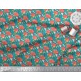 thumbnail image 3 of Soimoi Green Poly Georgette Fabric Leaves & Floral Print Fabric by the Yard 42 Inch Wide, 3 of 6