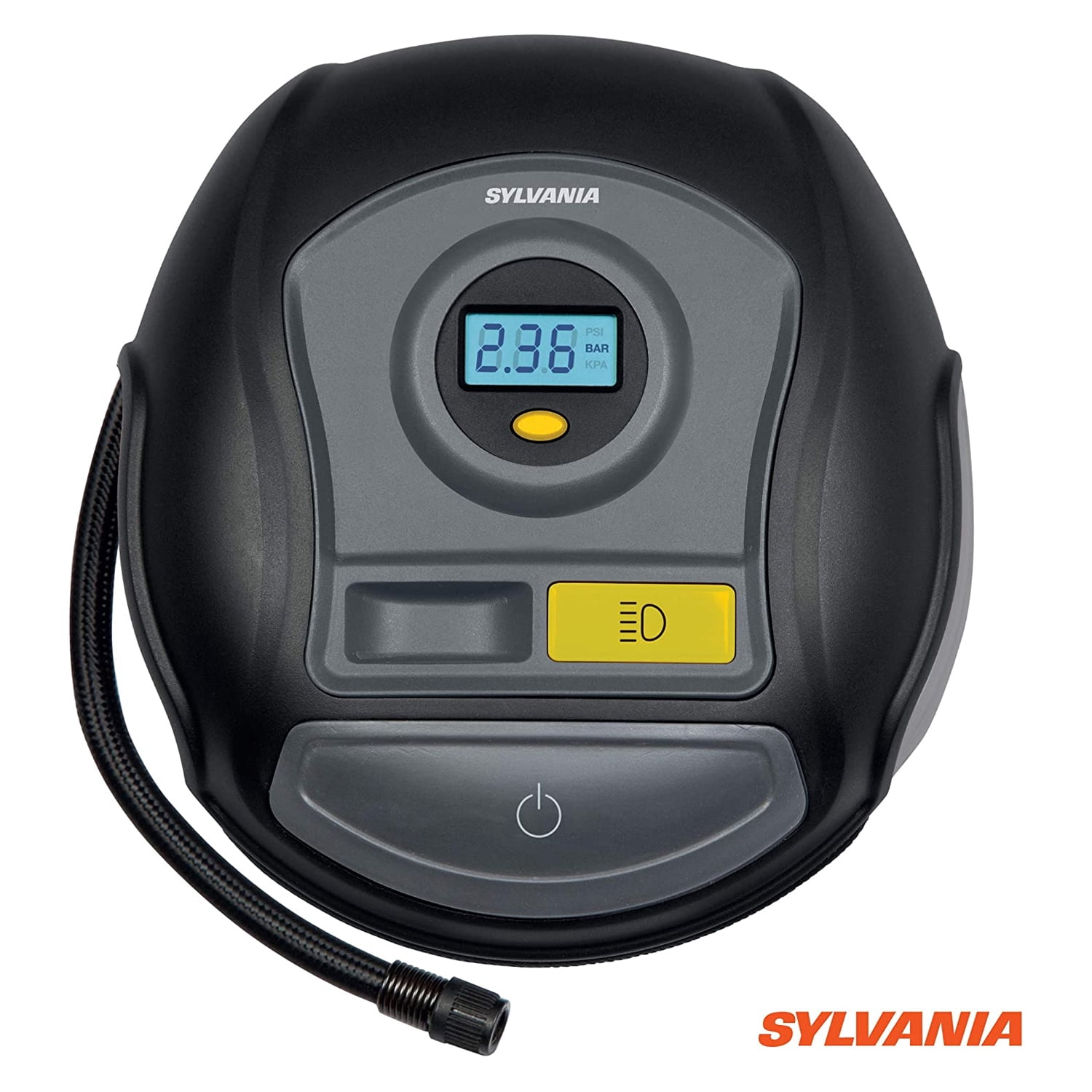 Sylvania Plus Portable Tire Inflator with Auto Stop, LED Digital Display & Case