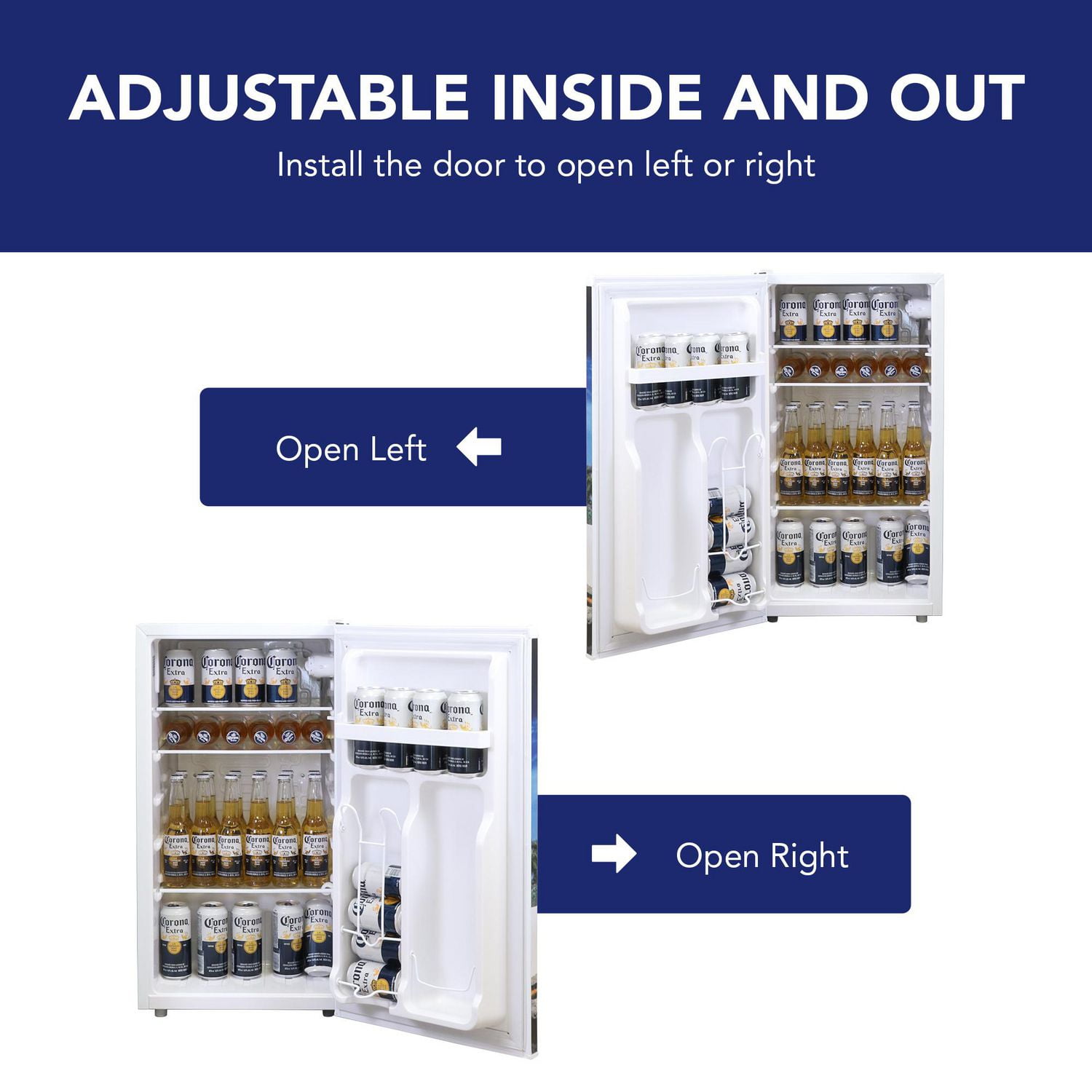 Corona 3.2 cu.ft Compact Fridge with Bottle Opener 90L. White