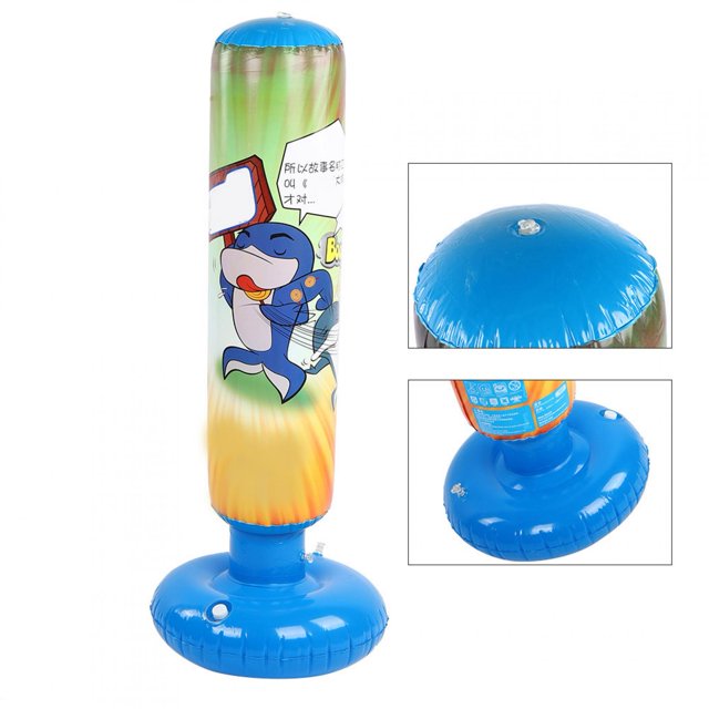 Punching Standing Sandbag, Tightly Connected Children Punching Bag Easy Filled Interactative Leakproof For Indoor Use Blue,Yellow