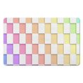 thumbnail image 1 of 20x32 in Checkered Long Bath Mat - Non-Slip & Absorbent Bathroom Runner Rug, Soft Microfiber Comfort, Easy-to-Clean Mats for Showers., 1 of 5