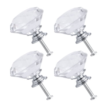 Unique Bargains 40mm Crystal Glass Knob Drawer Pull Handle Knob Dresser Decorative 4pcs (Clear)
