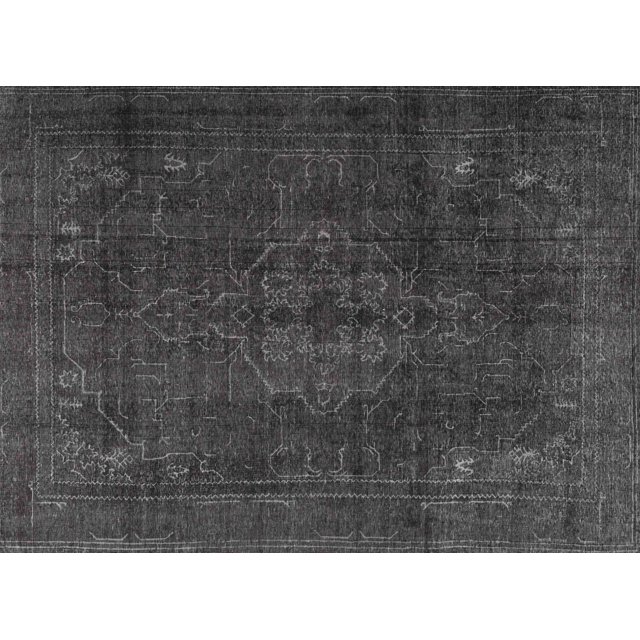 Ahgly Company Indoor Rectangle Traditional Carbon Gray Persian Area Rugs, 5' x 8'