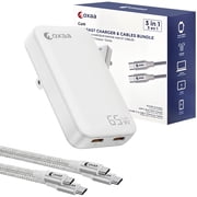 OXAA USB-C GaN Fast Charging Bundle for iOS & Android- Compact Charger with 2 Premium USB-C to USB-C Cables Compatible with laptops, iphones, Samsung, iPad & USB-C Enabled Devices