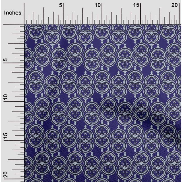 oneOone Georgette Viscose Fabric Swirl Block Printed Craft Fabric BTY 42 Inch Wide