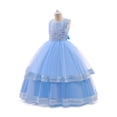 thumbnail image 1 of HAWEE Robe en Dentelle pour Fille pour Enfants Mariage Demoiselle d'Honneur Concours Fête Formelle Longue Robe Princesse Communion Robes en Tulle, 1 of 6