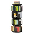 thumbnail image 1 of Bingirl 4-Tier Rotating Bookshelf: Storage Rack for and Adults, Corner Spinning Book Shelf for Small Space, Wood Revolving Bookcase Organizer for Bedroom & Living Room (Black), 1 of 7