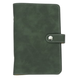 Uxcell A6 PU Revêtement en cuir, 6 Bible de carnet rechargeable pour la réunion Dossier de carnet de budget de carte photo, vert