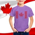 thumbnail image 1 of T-Shirts à Manches Courtes Garçon Enfants Garçons et Filles Été Fête du Canada Drapeau Feuille d'Érable Monogramme Imprimé Décontracté Col Rond Manches Courtes T-Shirt T-Shirt Enfant Violet 10 Ans-11 Ans, 1 of 3