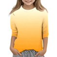 thumbnail image 1 of MIASHUI Toddler Girls Boys Raglan 3/4 Sleeve Shirts Baseball Tee Cotton Tees School Uniforms,Yellow,5-6 Years, 1 of 4