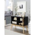 thumbnail image 4 of Convenience Concepts Console de Rangement Oslo en Fini Bois Naturel et Noir, 4 of 5