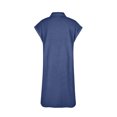 thumbnail image 4 of CEHVOM Robe pour Femme Mode Manches Courtes Ajustée Couleur Unie Robe MIDI en Denim, 4 of 5