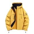 thumbnail image 1 of Men's Waterproof Work Jacket, Hooded Raincoat with Multiple Pockets for Outdoor and Casual Wear, Breathable Nylon Shell, 1 of 8