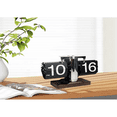 thumbnail image 3 of Modern Automatic Page-Flipping Clock, 12-Hour AM/PM Display, Stainless Steel & ABS Construction, White/Black Finish, Battery-Powered (D Battery Not Included), Accurate to ±90 Seconds/Month,, 3 of 6