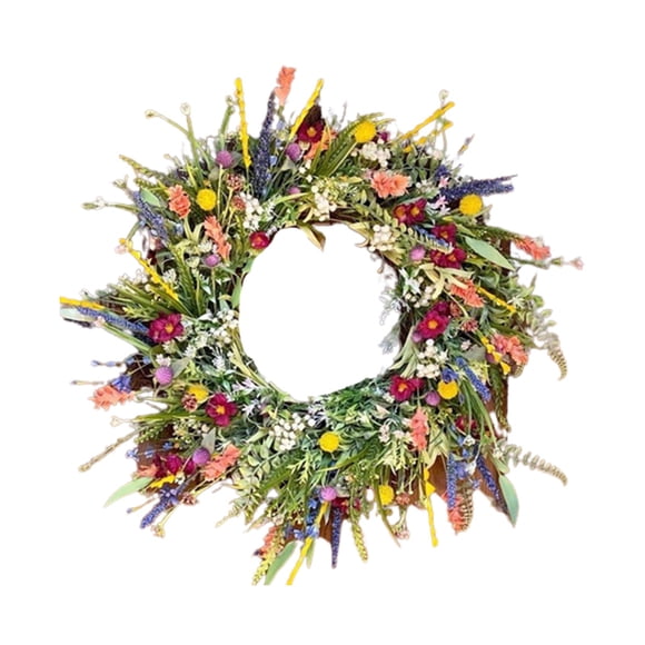 TIELUTT Wreath 35cm Spring and Summer Ornaments Wreath Door Hanging Small Lambs Ear Wreath Large Wreath with Lights Outdoor Front Door Flower Wreath Snowman Outdoor Wreaths Large Outdoor Christmas