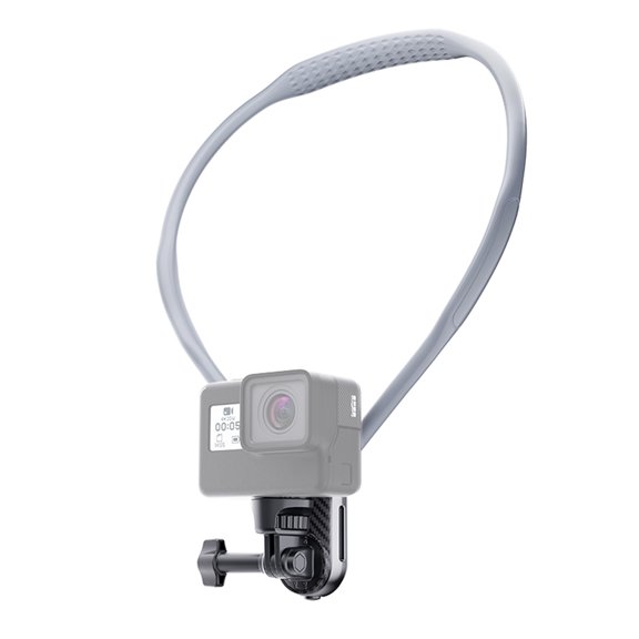 Graflsoa Support de Cou Mains Libres pour Enregistrement Vidéo POV avec Vis 1/4 Pouces, Compatible avec Caméras Sportives, Design Ajustable et Confortable pour Hommes et Femmes