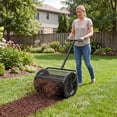 thumbnail image 2 of Gymax Compost SpreaderPeat Moss Spreader Roller w/Height-adjustable T-shape Handle Black, 2 of 10