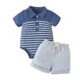 thumbnail image 1 of dmqupv Baby Rompers Boys Boys Summer New Comfortable And Breathable Bodysuits With Simple Pattern Blue,Size for 6-9 Months, 1 of 7