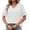 White, variant on vdgthytj Summer Tops for Women Hollow out Short Sleeve V-Neck Blouses Loose Fitted Casual Dressy Tunic