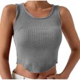 thumbnail image 1 of RKSTN Womens Tank Tops Crewneck Slim Fit Basic Solid Color Casual Summer Sleeveless Crop Tops, 1 of 9