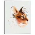 thumbnail image 2 of Lovely Brown Cat Watercolor Sketch - Large Animal Canvas Artwork, 2 of 4