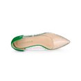 thumbnail image 4 of BLISSFUL STEP Ballerines pour Femmes à Bout Pointu en Strass Transparents Vert (Taille 7,5), 4 of 7