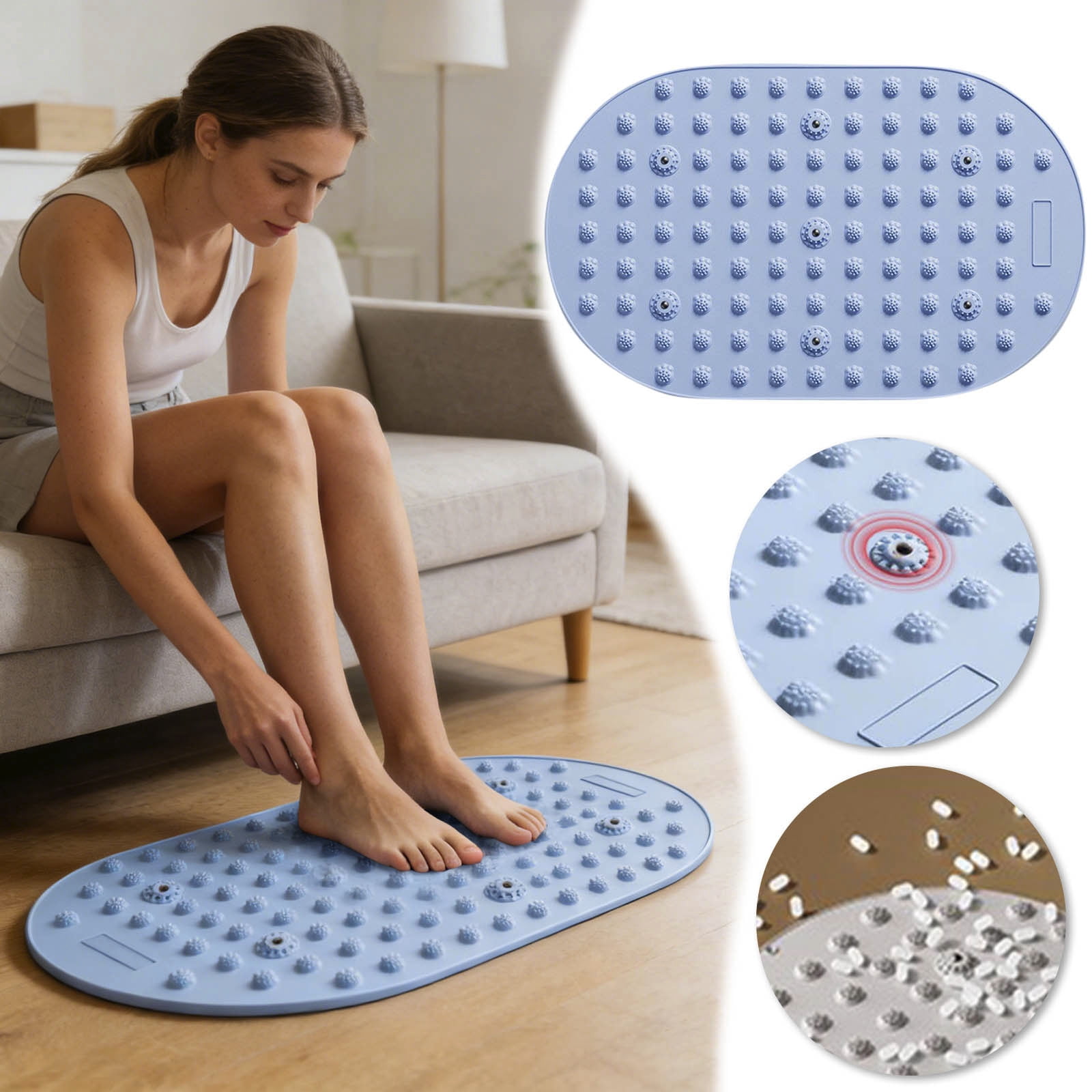 Acupressure Massage Mat TPR Mat With 7 Acupoint Massager Pad For Yoga Training Plantar Fasciitis Home Fitness