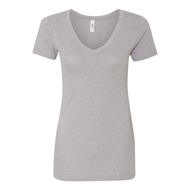 Next Level Womens Ideal V, XS, Heather Grey