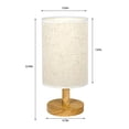 thumbnail image 3 of Meitianfacai Table Lamp For Bedroom 3 Way Dimmable Nightstand Lamp With Round Flaxen Fabric Shade For Living Room Office Dorm, Solid Wood, LED Bulb Included, 3 of 9