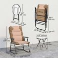 thumbnail image 3 of Outsunny 3pc Patio Foldable Rocking Chair Set, Light Brown, 3 of 10