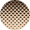 thumbnail image 1 of Ahgly Company Tapis d'Intérieur Rond Lavable en Machine Transitionnel Pêche Orange Profond, 4 Pieds Rond, 1 of 7