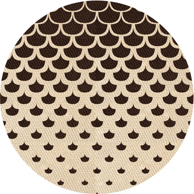 Ahgly Company Tapis d'Intérieur Rond Lavable en Machine Transitionnel Pêche Orange Profond, 4 Pieds Rond