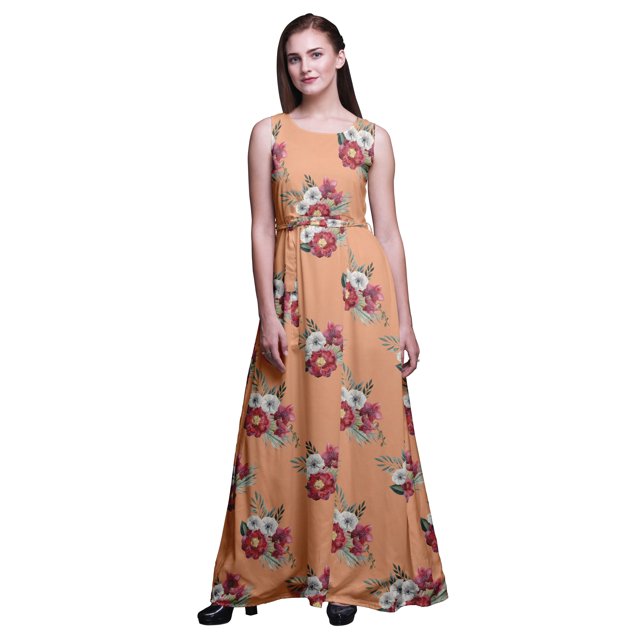 Bimba Floral Ladies Printed Long Tank MaxiDressResort Wear Evening Gown-Medium