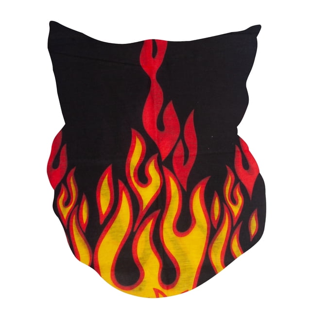 Top Headwear Face Covering Neck Gaiter - Flames