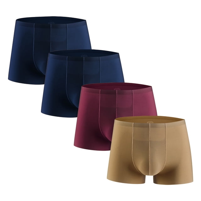 Dagugfen Boxers for Men 4pc Boxers Trunks Lightweight Breathable Comfy Support Seamless Underwear for Running Training