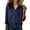 Dark Blue, variant on Women's Shirt, Slim Fit Vertical Striped Button Down Shirt, 3/4 Sleeve Business Casual Blouse, Office Wear Button Down Top, Professional Work Shirt for Women, Slim Fit Blouse White L