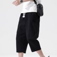 thumbnail image 2 of Birdeem Mens Fashion Drawstring Elastic Waist Pocket Casual Sweat Capris Pants, 2 of 12