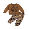thumbnail image 1 of Baby Boys 2PCS Pants Sets Long Sleeve Round Neck Sweatshirt Tops Solid Color Pants Sets, 1 of 7