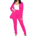 thumbnail image 1 of Yuyuzo Womens Business 2 Piece Sets Long Sleeve Open Front Blazer Jackets with Work Pants Solid Color Suits, 1 of 6