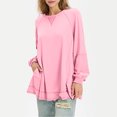 thumbnail image 1 of RXIRUCGD Sweat à Capuche à Manches Longues pour Femmes, Décontracté, Uni Patchwork, Col Rond, Rose, Taille: m, 1 of 7