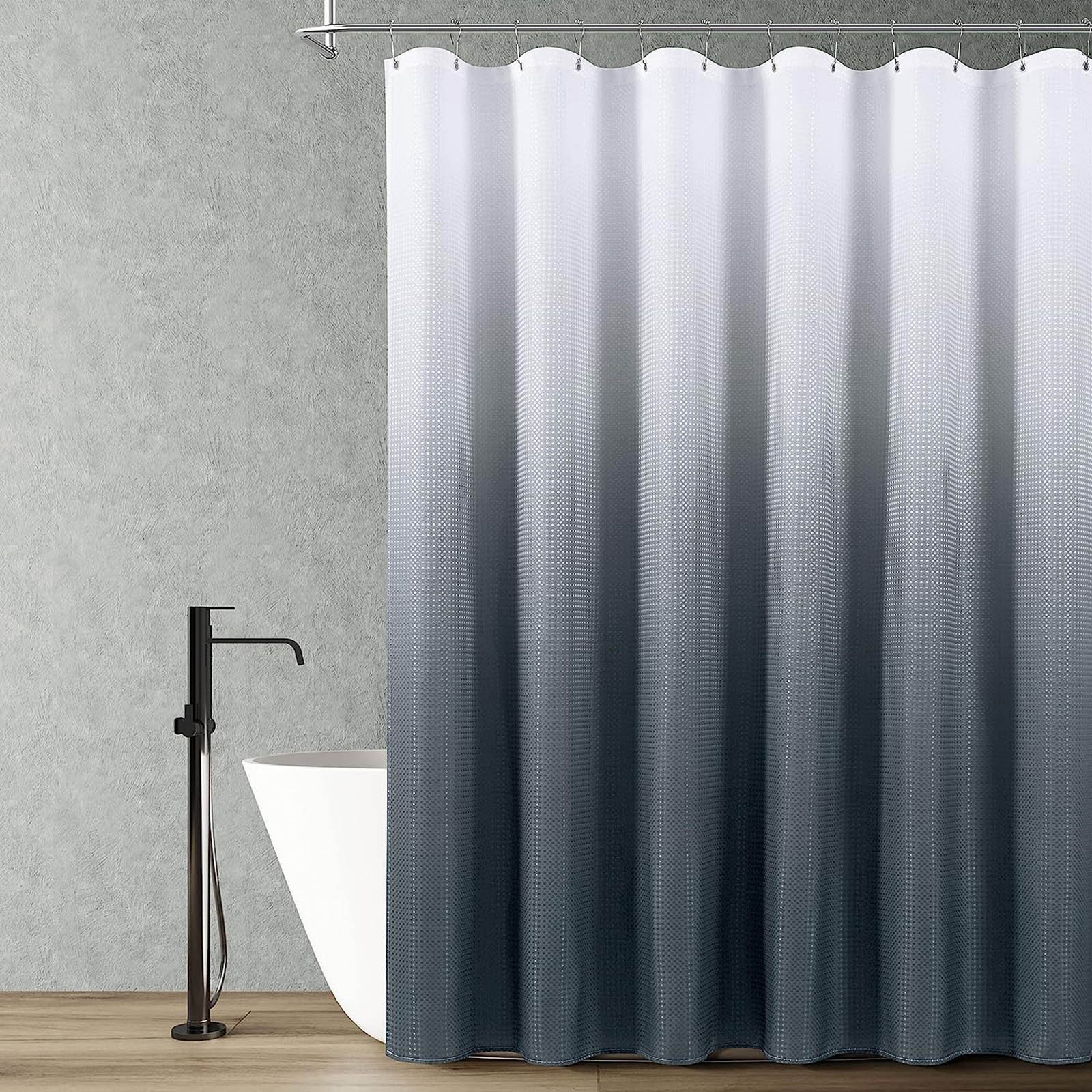 Shower Curtain, Shower Curtains for Bathroom, Fabric Shower Curtain - Waffle Textured Fabric Shower Curtains for Bathroom, 72x72"
