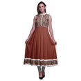 thumbnail image 1 of Bimba Kurtis Indiennes Damassées Rouge Brique pour Femmes, Anarkali Prête à Porter Unie, Robe Imprimée Kurti Indienne XXX-Large, 1 of 6