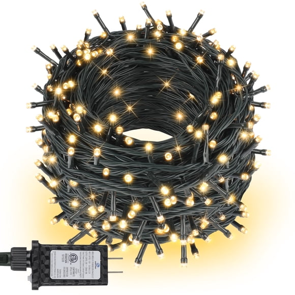 NITIDSKY Guirlande Lumineuse de Sapin de Noël Scintillante Christmas Lights 200 Pieds 600 LED pour Intérieur et Extérieur, Blanc Chaud